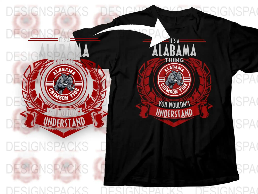 Alabama Crimson Tide T-Shirt, It's a Bama Thing, College Football Fan Apparel, Black Graphic Tee