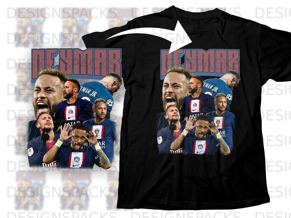 T-shirt with Neymar Jr. graphics and Paris Saint-Germain logo.