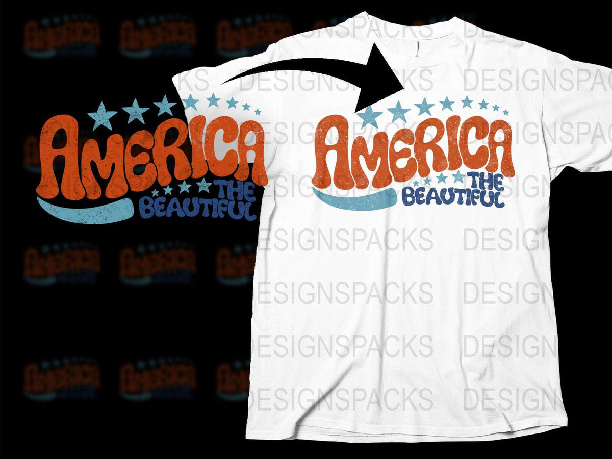 America the Beautiful T-Shirt, Patriotic USA Tee, Vintage Style Graphic Shirt, Unisex Fourth of July Apparel
