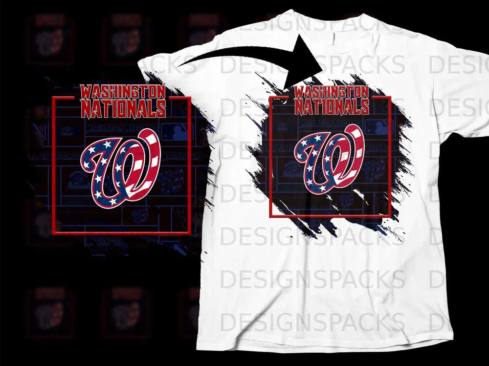 Washington Nationals Patriotic Graphic Design T-shirt