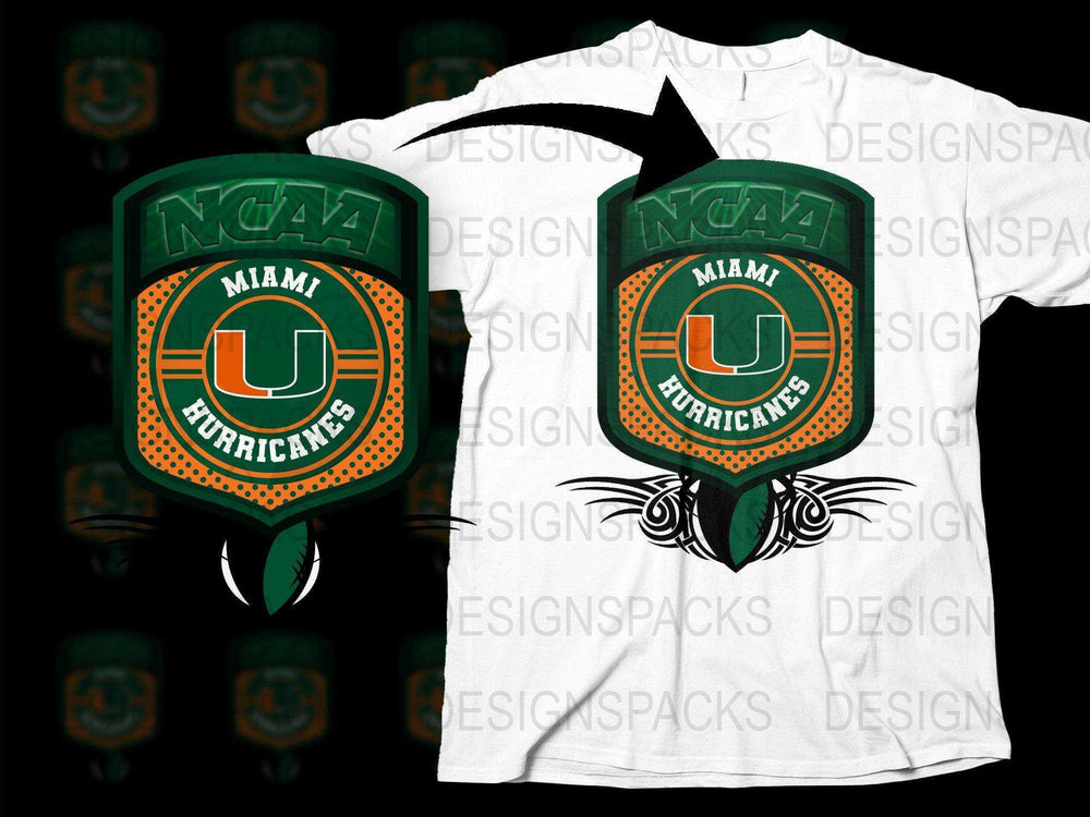 Miami Hurricanes NCAA Foam Finger and T-Shirt Set, Sports Fan Gear, College Football Merchandise
