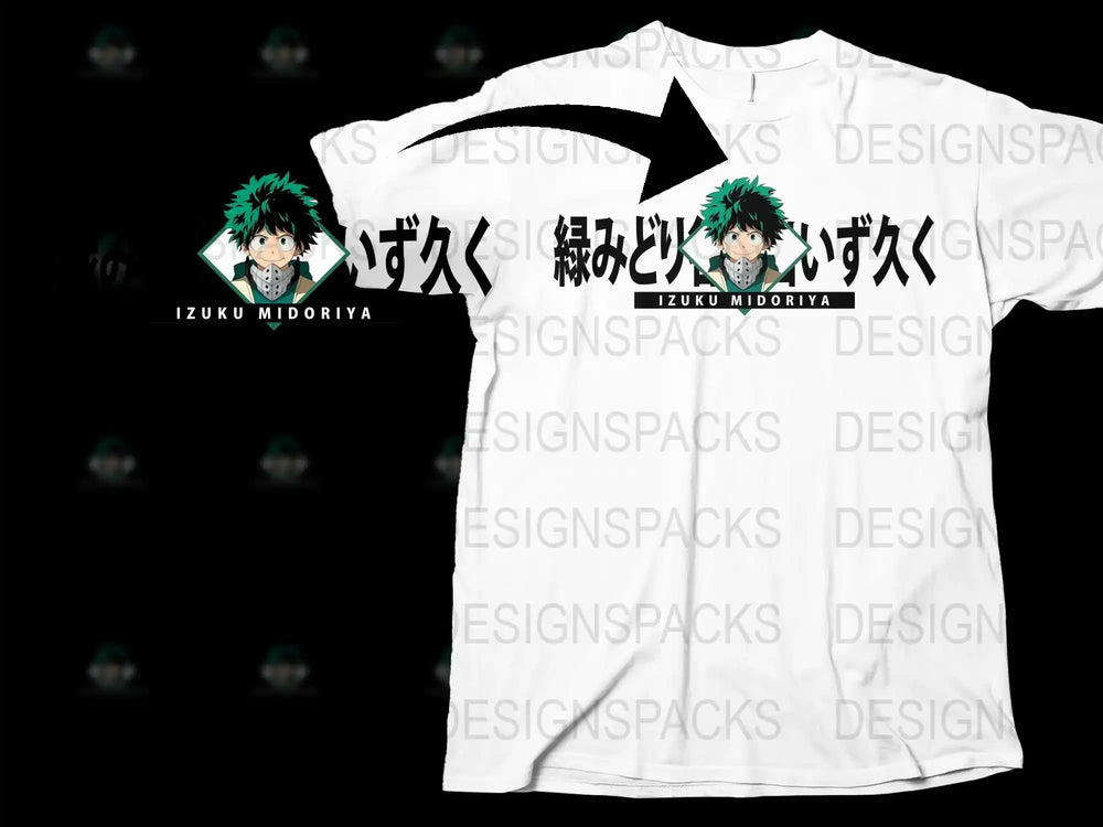 Izuku Midoriya T-Shirt My Hero Academia Anime Graphic Tee Unisex Cotton Shirt Casual Fan Merchandise White Top
