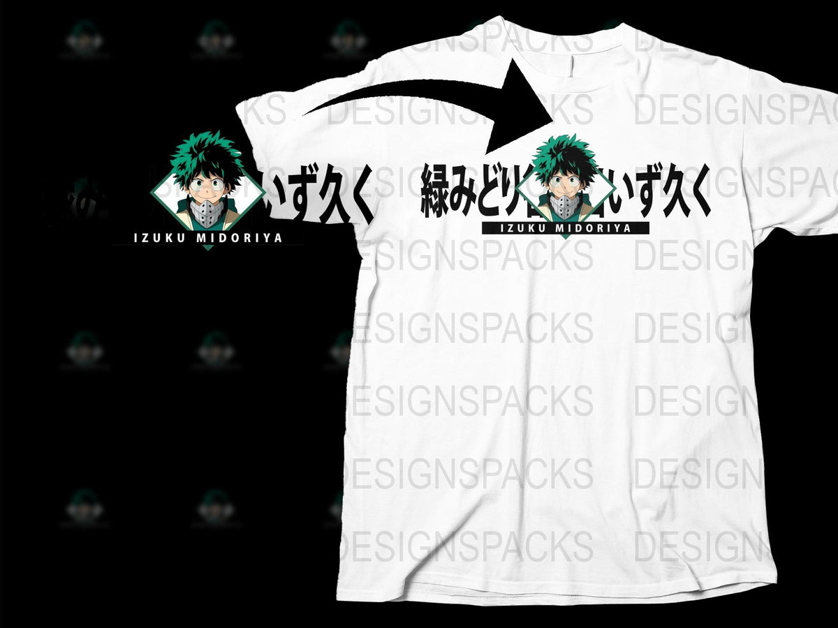 Izuku Midoriya T-Shirt My Hero Academia Anime Graphic Tee Unisex Cotton Shirt Casual Fan Merchandise White Top