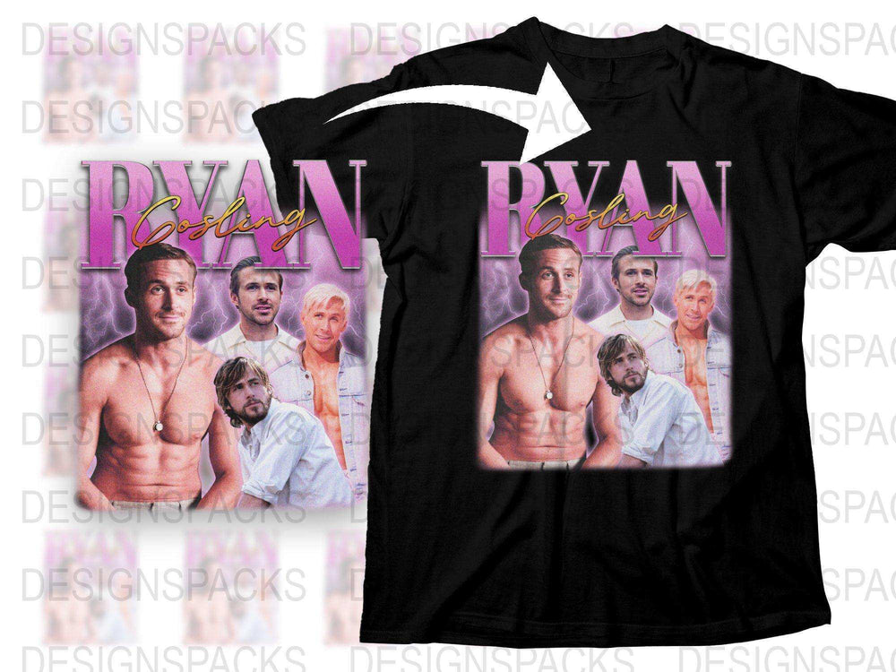Vintage Ryan Gosling Collage T-Shirt, Indie Aesthetic Retro Style Tee, Unisex Fashion Top