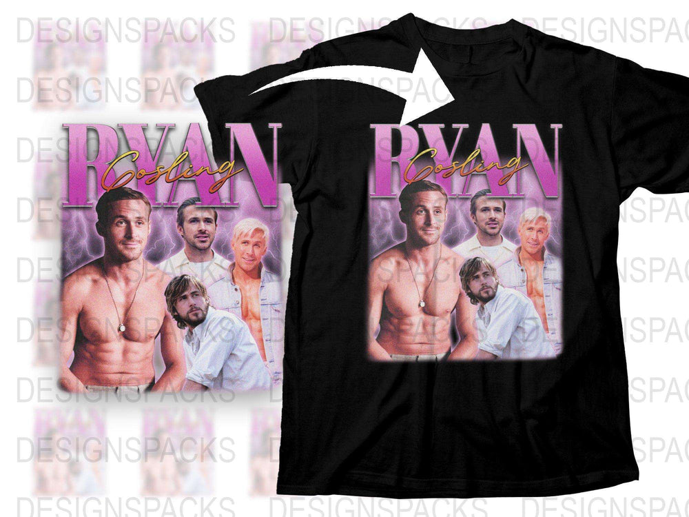 Vintage Ryan Gosling Collage T-Shirt, Indie Aesthetic Retro Style Tee, Unisex Fashion Top