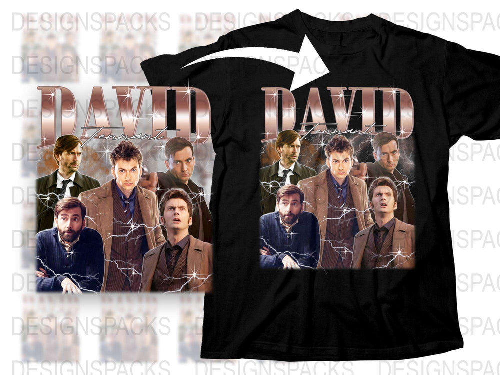 David Tennant Fan T-Shirt, Collage of TV Show Moments, Actor Graphic Tee, Unique Gift Idea