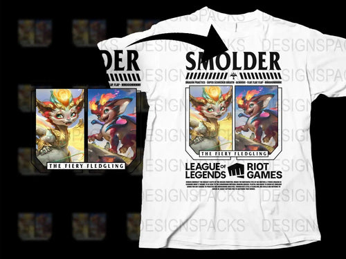 League of Legends Smolder T-Shirt, Fiery Fledgling Design, Graphic Tee, Riot Games Merchandise