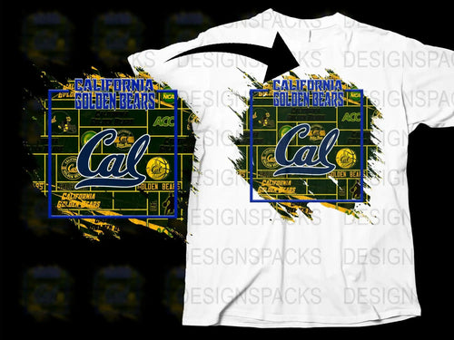 California Golden Bears Graphic T-Shirt, Vintage Cal College Football Tee, Distressed Look Design, Sportswear