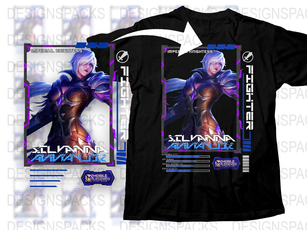 Mobile Legends Jilvanna Avatrix T-Shirt, Imperial Knightess Gamer Tee, Graphic Tee for Gaming Fans