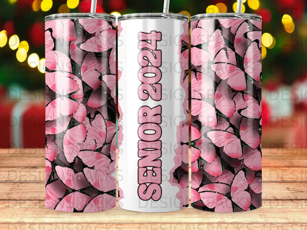 Pink Butterflies SENIOR 2024 Tumbler product type
