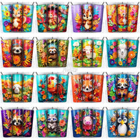 Load image into Gallery viewer, 99 Animals Paper Art Tumbler Wrap Bundle Jpg
