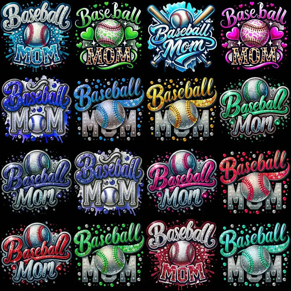 99 Baseball Mom Colorful Designs Bundle PNG