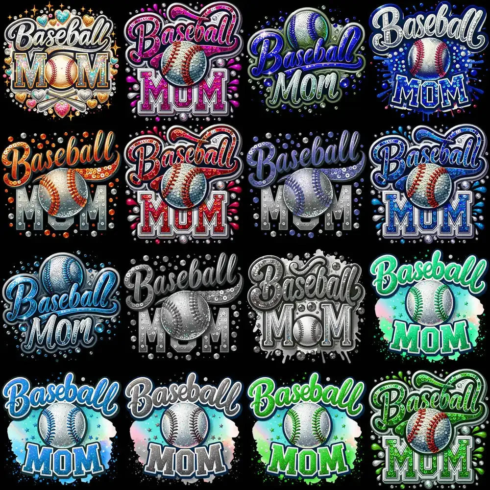 99 Baseball Mom Colorful Designs Bundle PNG