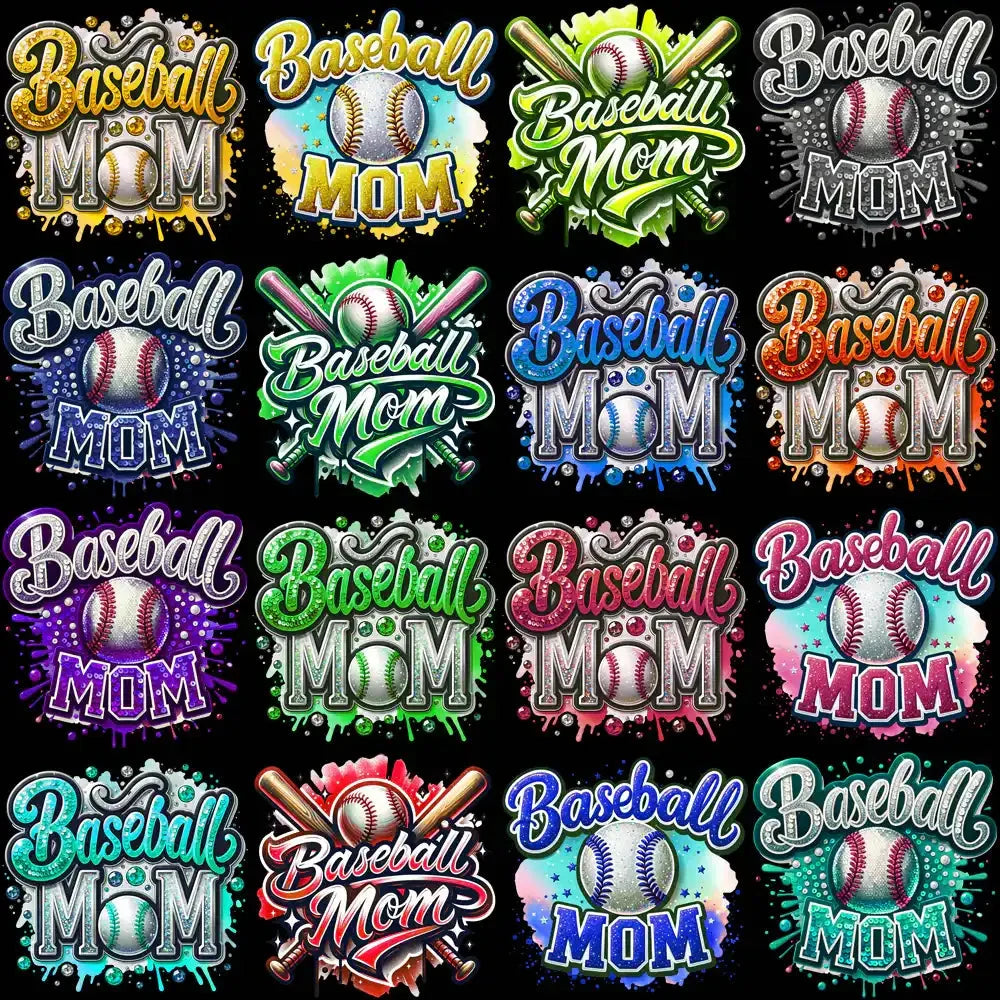 99 Baseball Mom Colorful Designs Bundle PNG