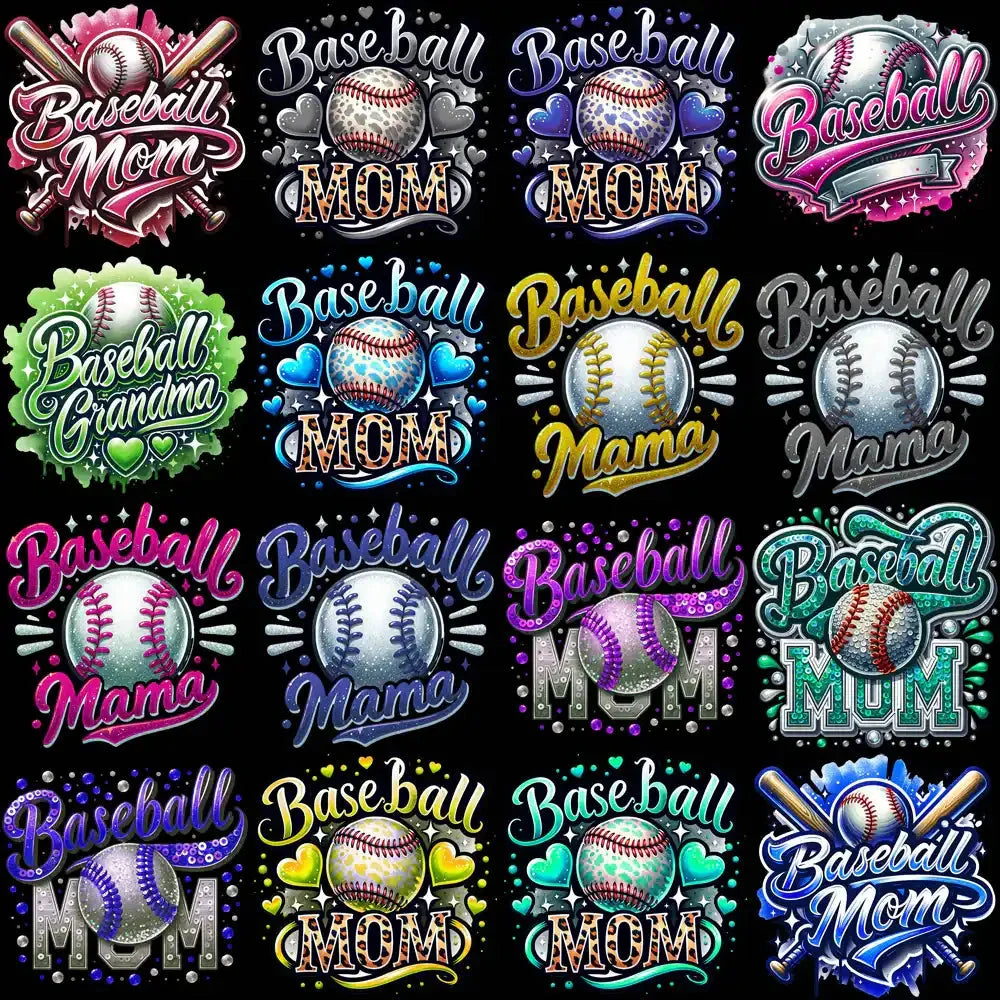 99 Baseball Mom Colorful Designs Bundle PNG