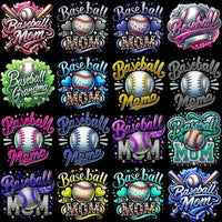 Load image into Gallery viewer, 99 Baseball Mom Colorful Designs Bundle PNG
