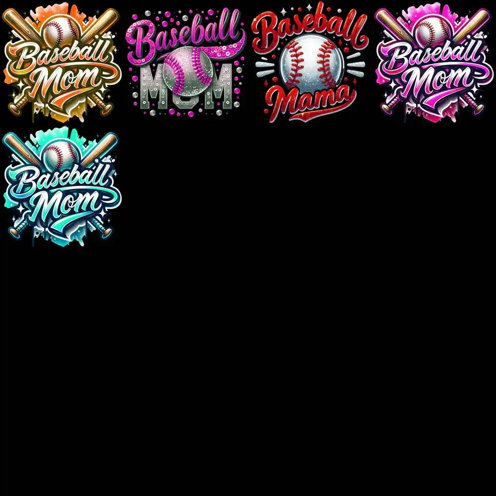 99 Baseball Mom Colorful Designs Bundle PNG