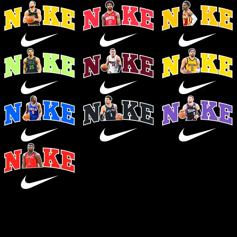 99 Basketball Players Swoosh Designs Bundle PNG