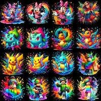 Load image into Gallery viewer, 99 Cartoon Popculture Color Drip Designs Bundle PNG

