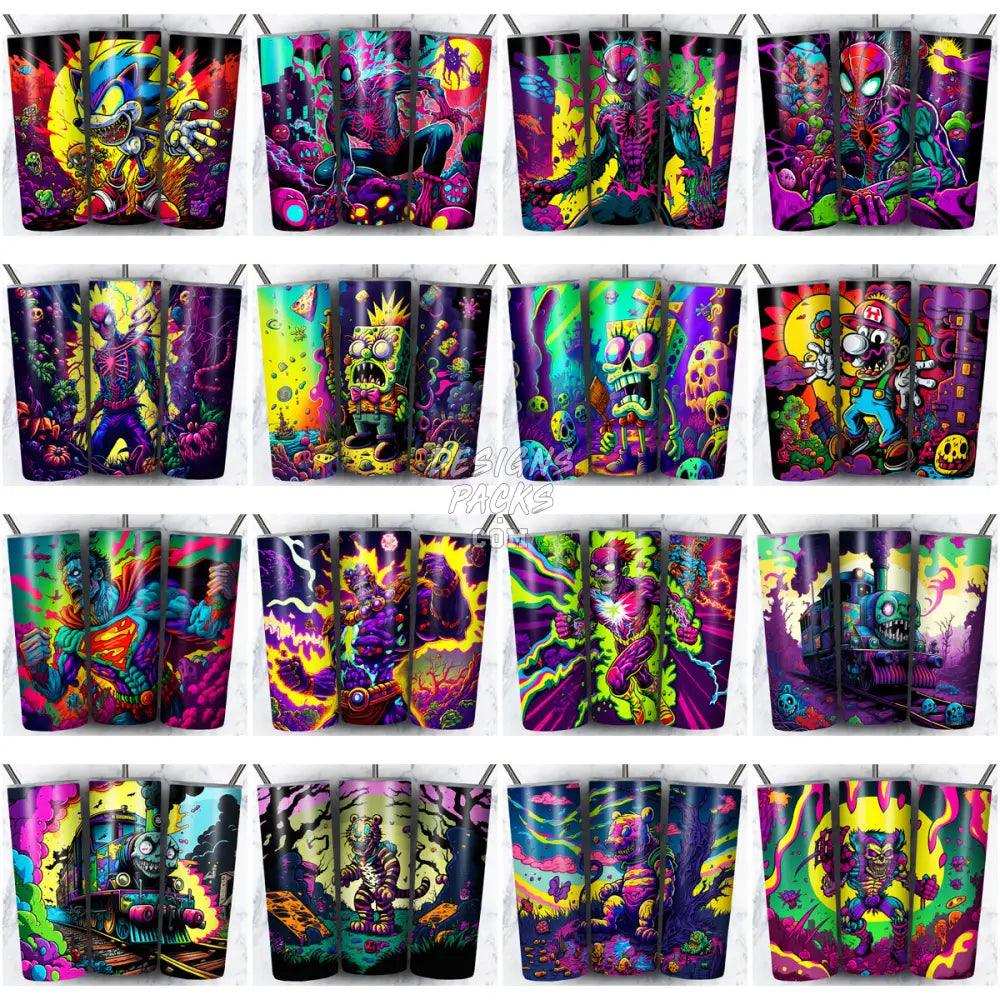 99 Cartoon Zombie Tumbler Wrap Bundle Jpg