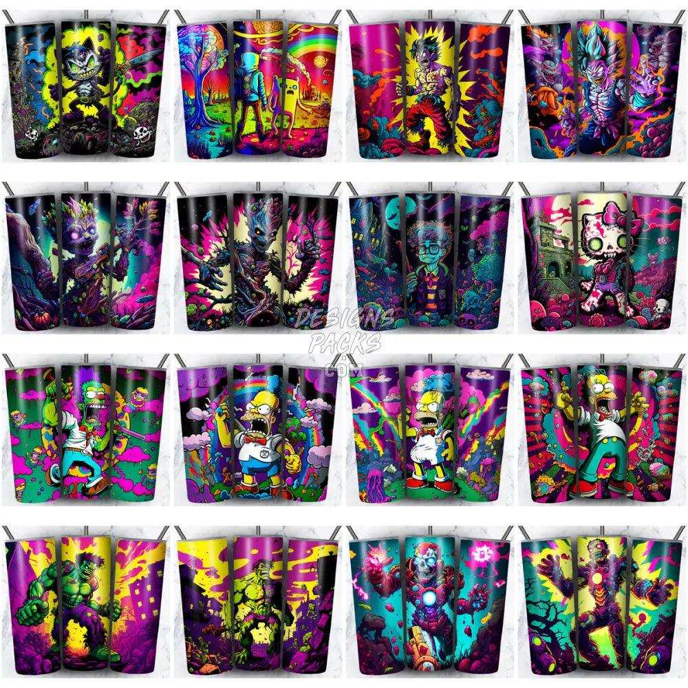 99 Cartoon Zombie Tumbler Wrap Bundle Jpg