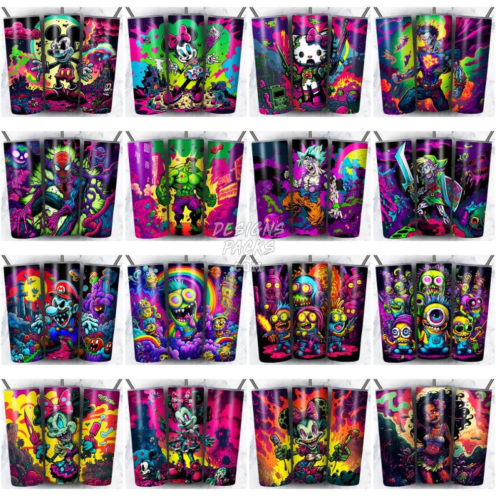 99 Cartoon Zombie Tumbler Wrap Bundle Jpg