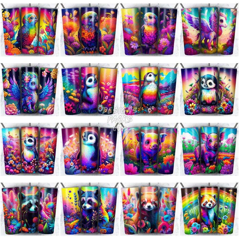 99 Colorful Animals Tumbler Wrap Bundle Jpg