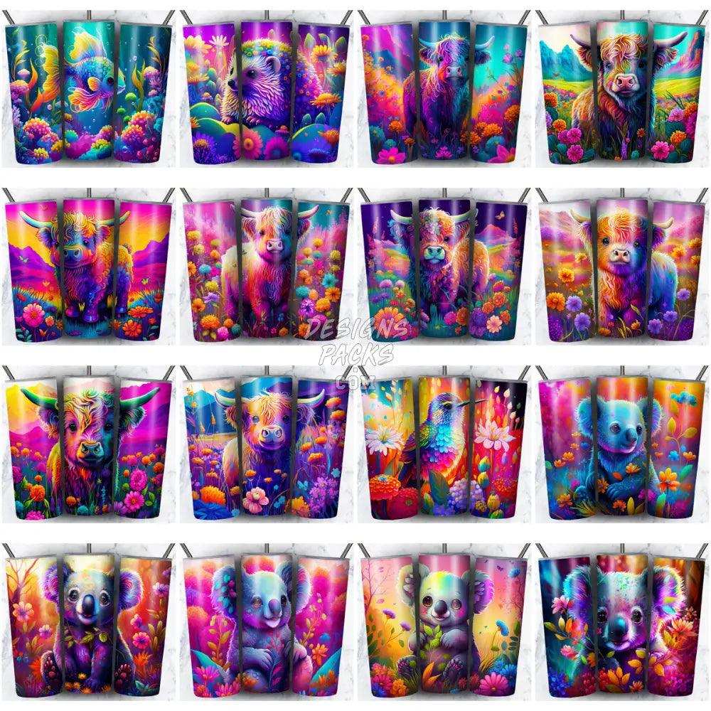 99 Colorful Animals Tumbler Wrap Bundle Jpg