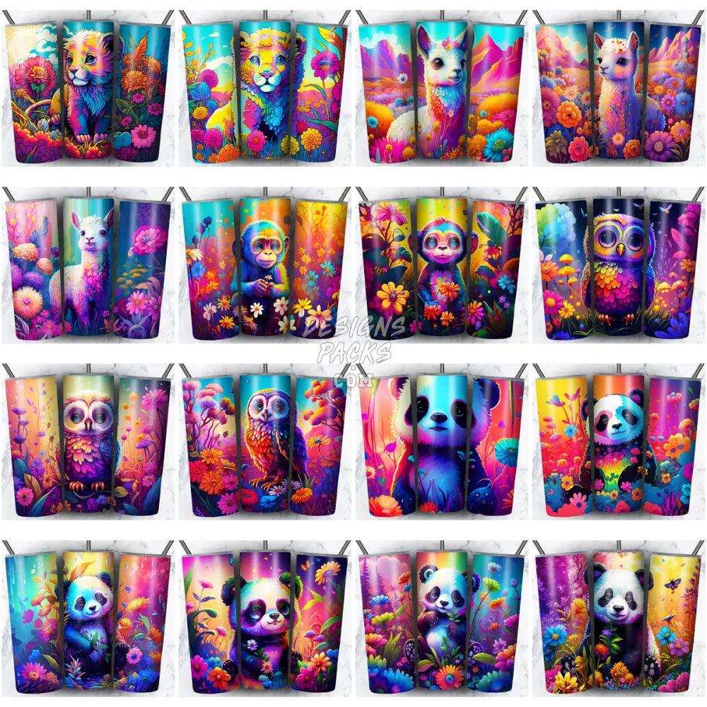 99 Colorful Animals Tumbler Wrap Bundle Jpg