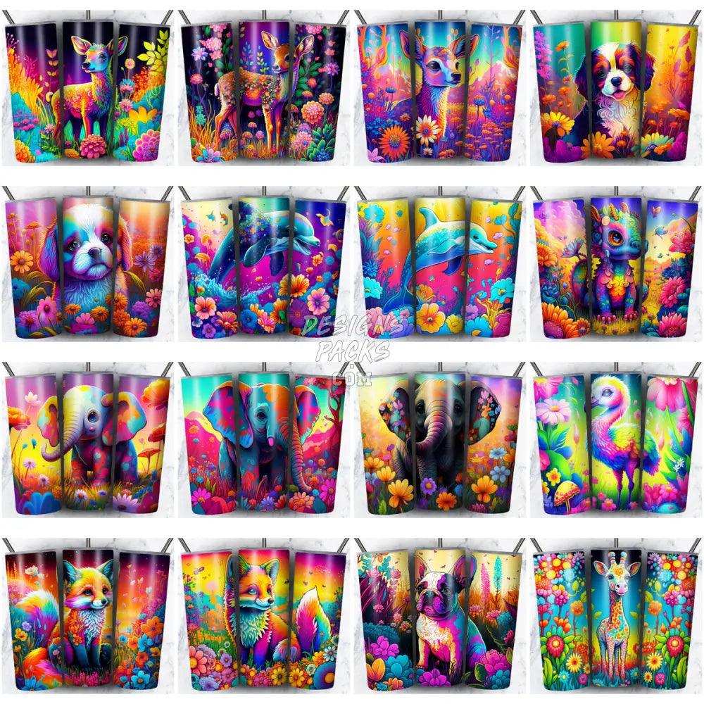 99 Colorful Animals Tumbler Wrap Bundle Jpg