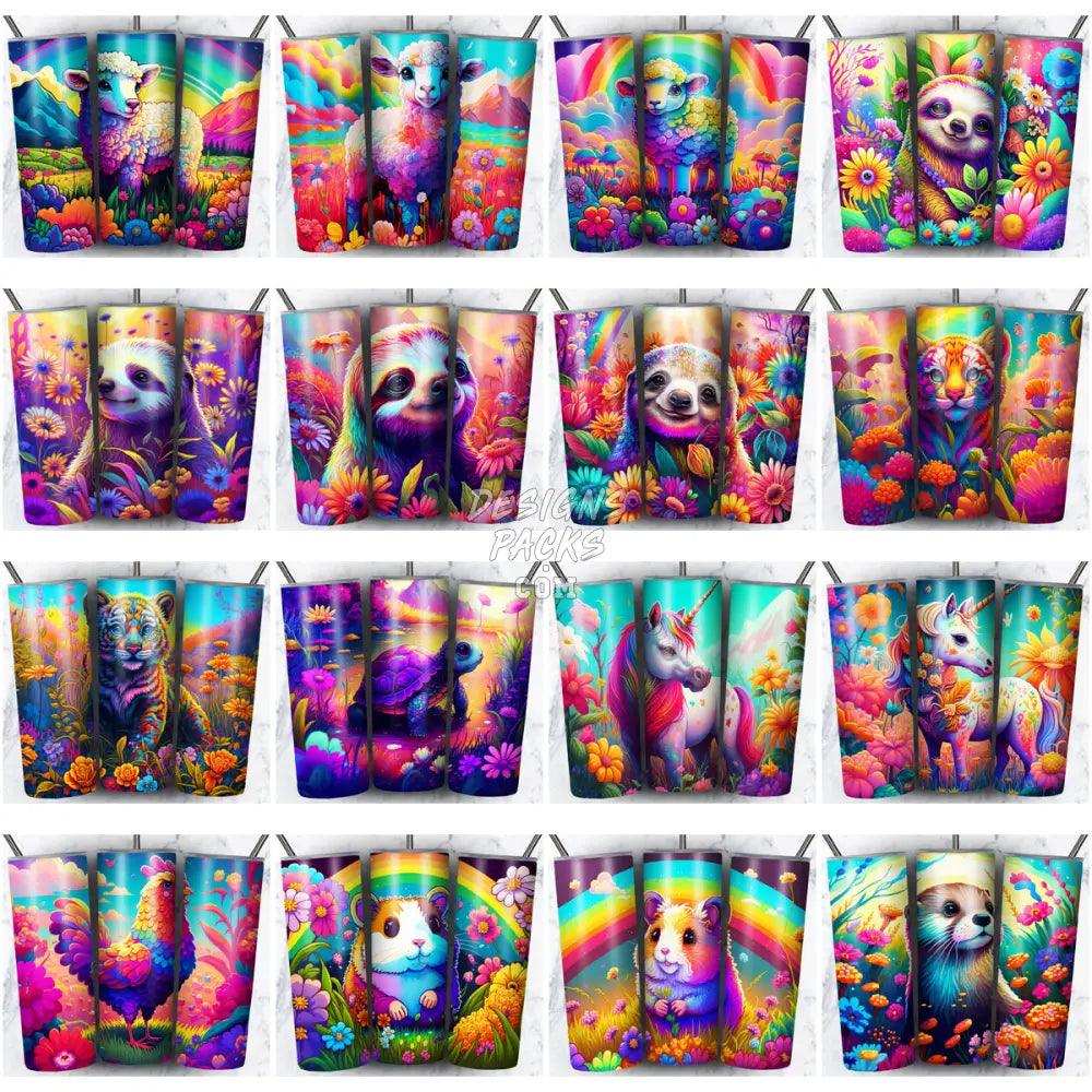 99 Colorful Animals Tumbler Wrap Bundle Jpg