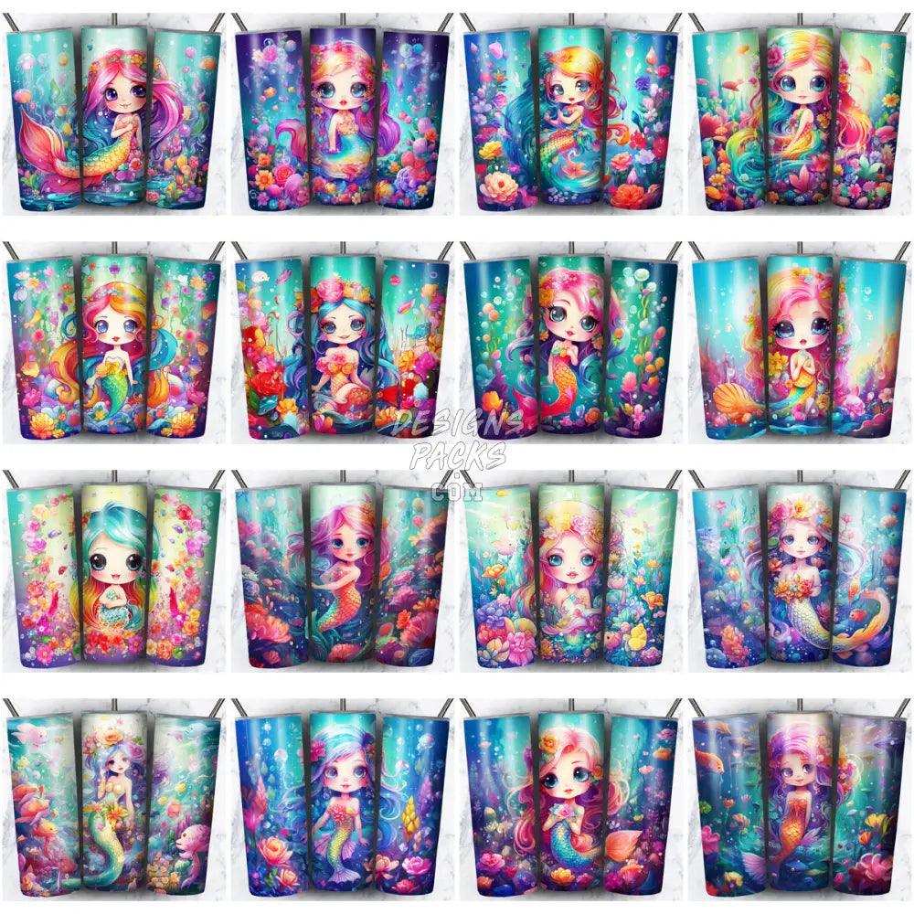 99 Cute Mermaid Tumbler Wrap Bundle Jpg