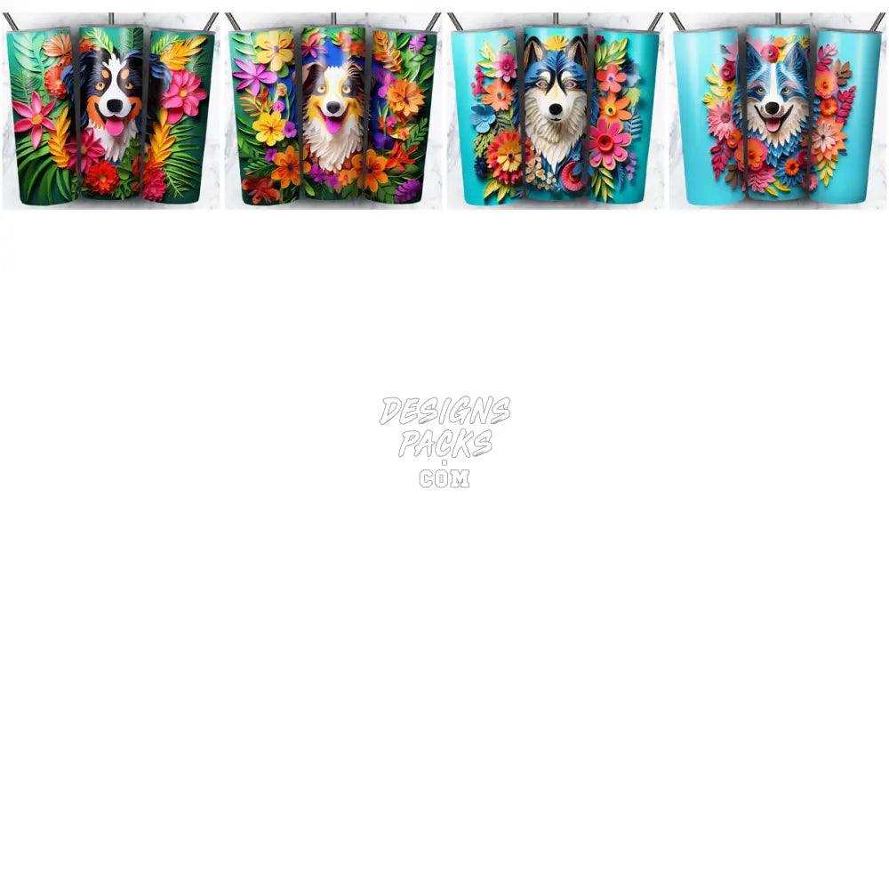99 Dogs Paper Art Tumbler Wrap Bundle Jpg