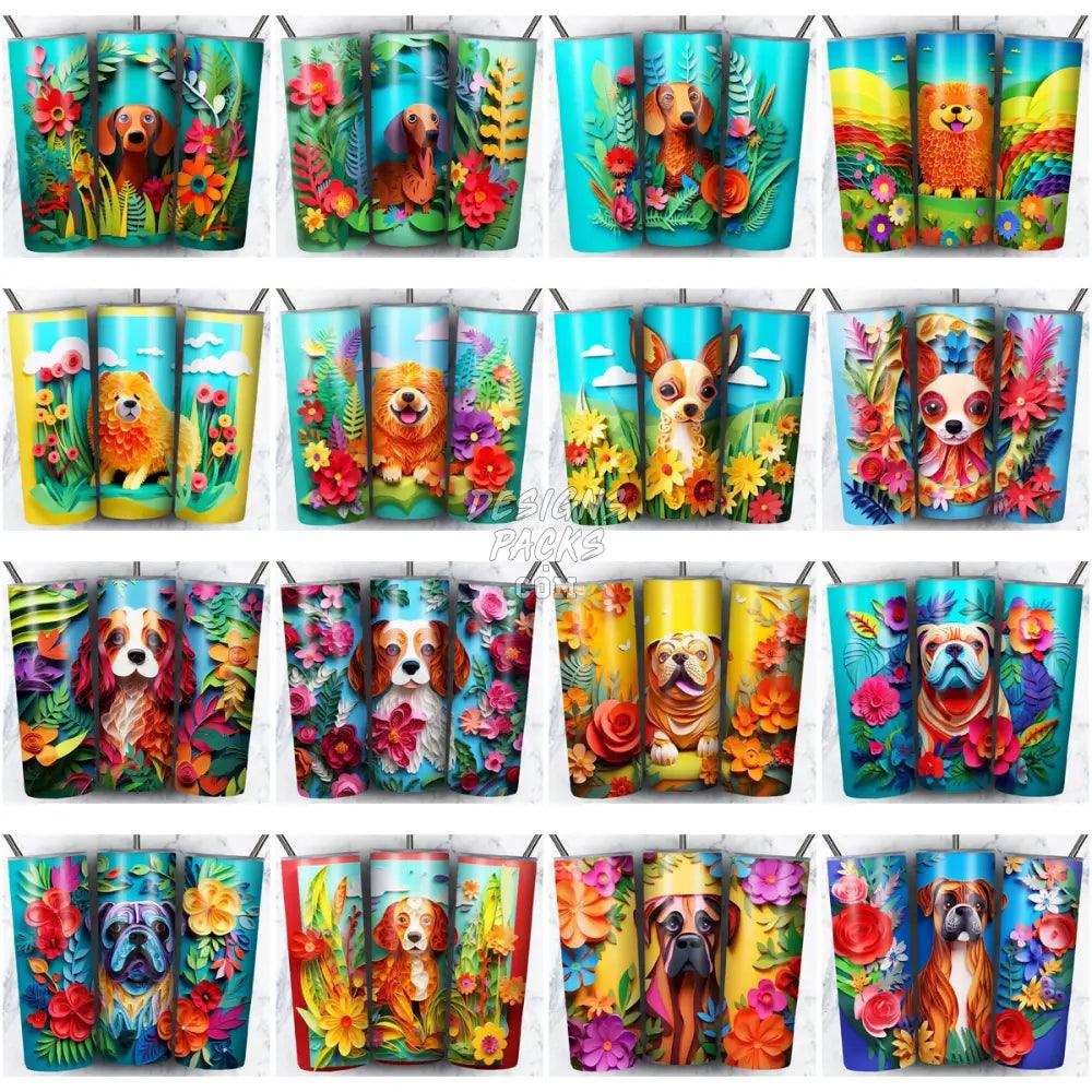 99 Dogs Paper Art Tumbler Wrap Bundle Jpg