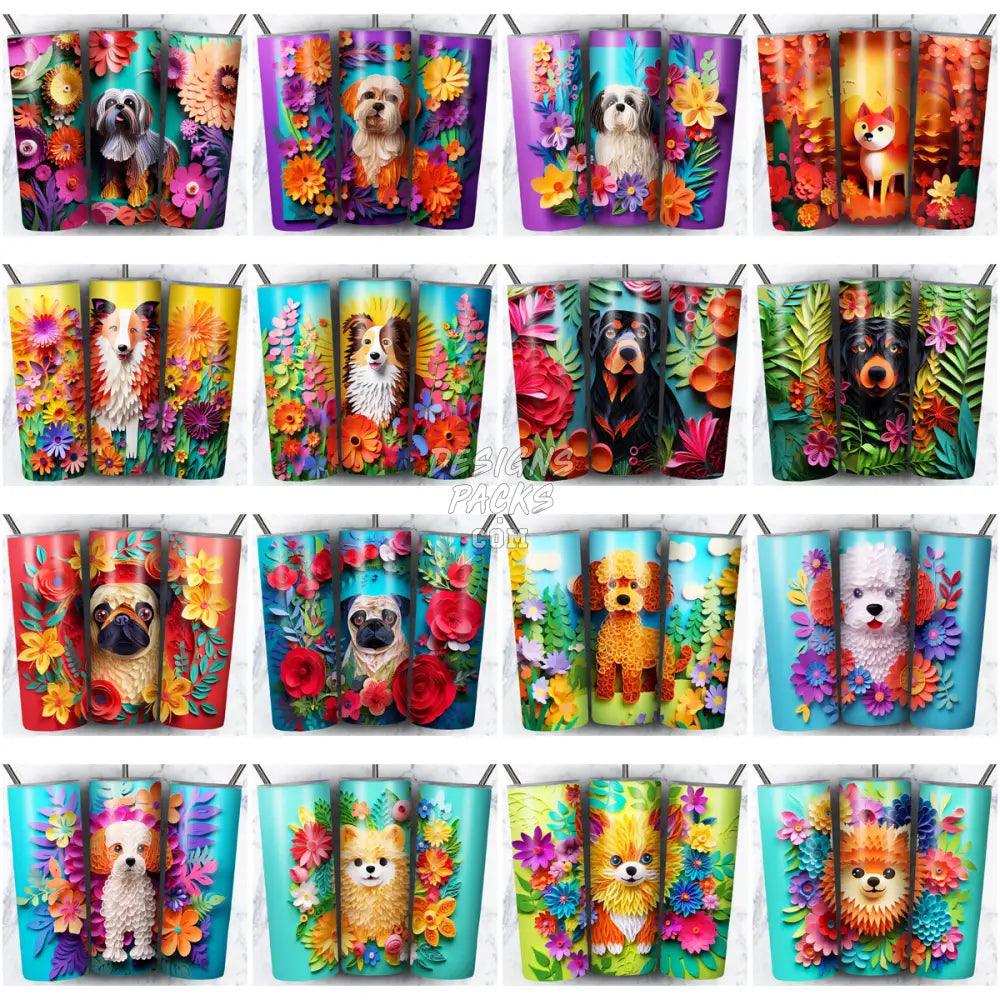 99 Dogs Paper Art Tumbler Wrap Bundle Jpg