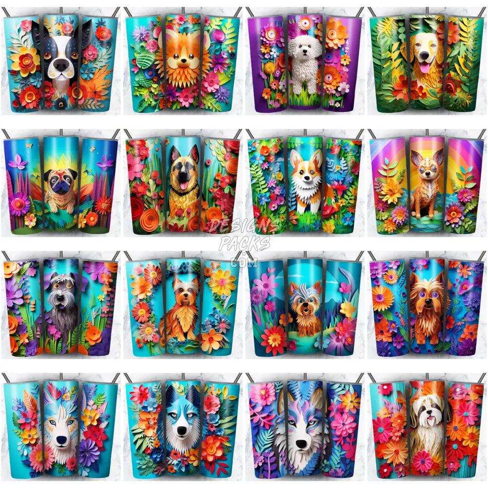 99 Dogs Paper Art Tumbler Wrap Bundle Jpg