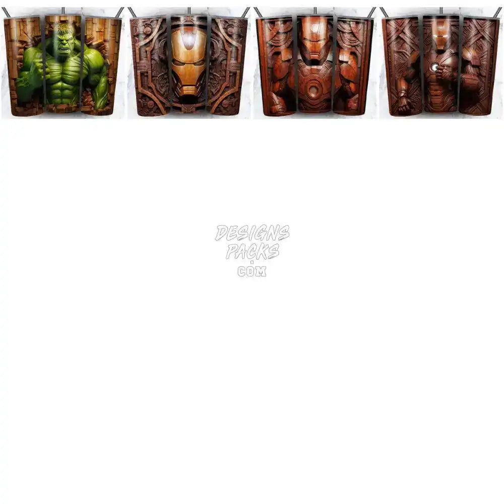 99 Engraved Superheroes Tumbler Wrap Bundle Jpg