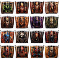 Load image into Gallery viewer, 99 Engraved Superheroes Tumbler Wrap Bundle Jpg
