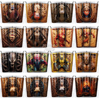 Load image into Gallery viewer, 99 Engraved Superheroes Tumbler Wrap Bundle Jpg
