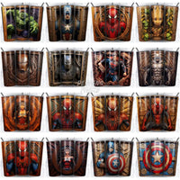 Load image into Gallery viewer, 99 Engraved Superheroes Tumbler Wrap Bundle Jpg
