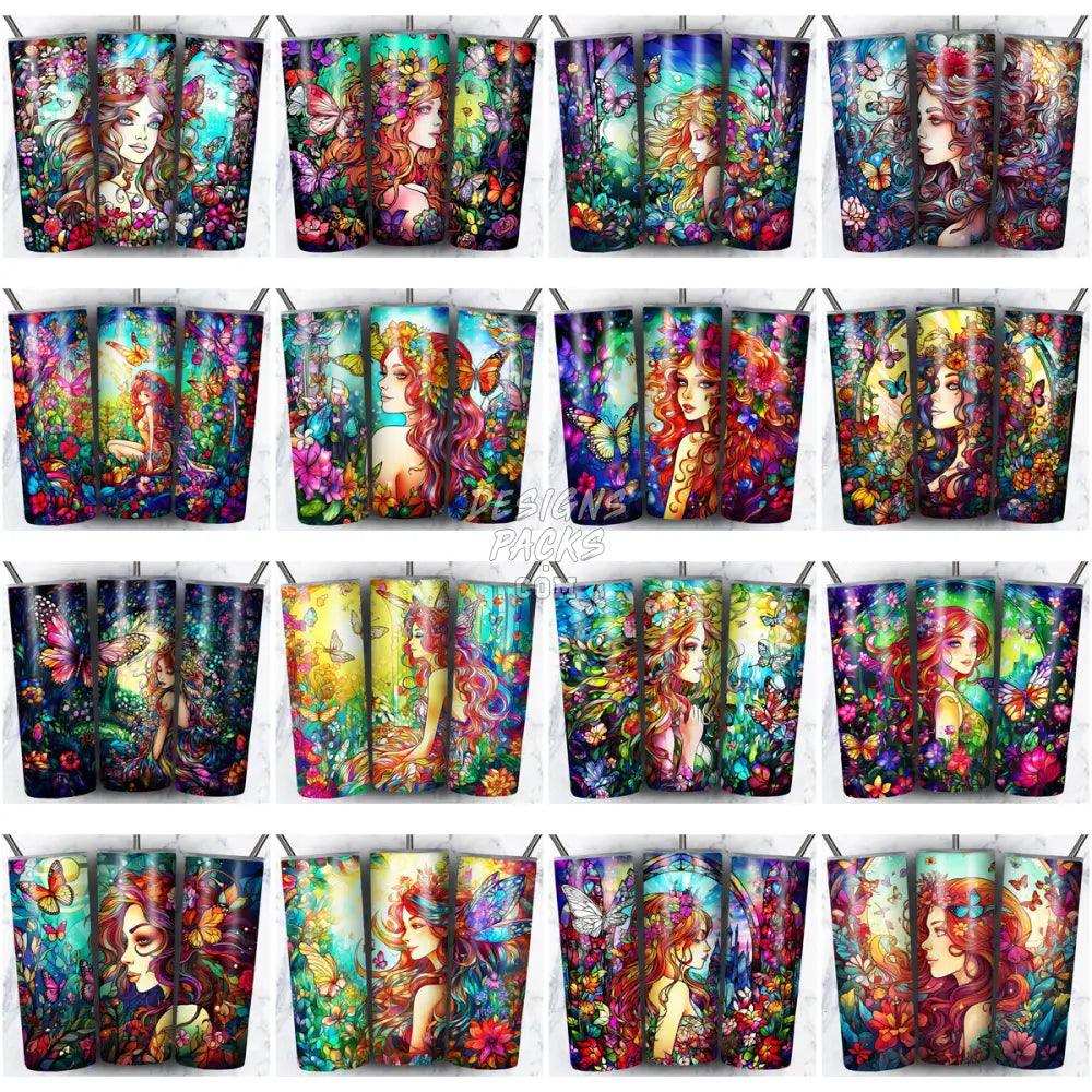 99 Fairy Stained Glass Tumbler Wrap Bundle Jpg