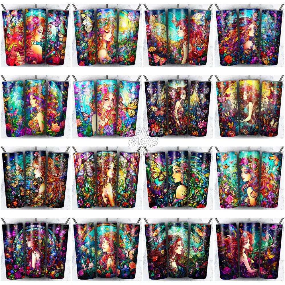 99 Fairy Stained Glass Tumbler Wrap Bundle Jpg