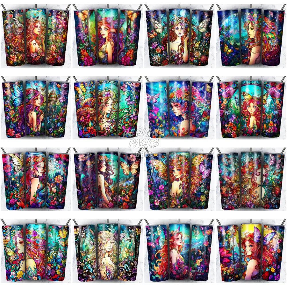 99 Fairy Stained Glass Tumbler Wrap Bundle Jpg