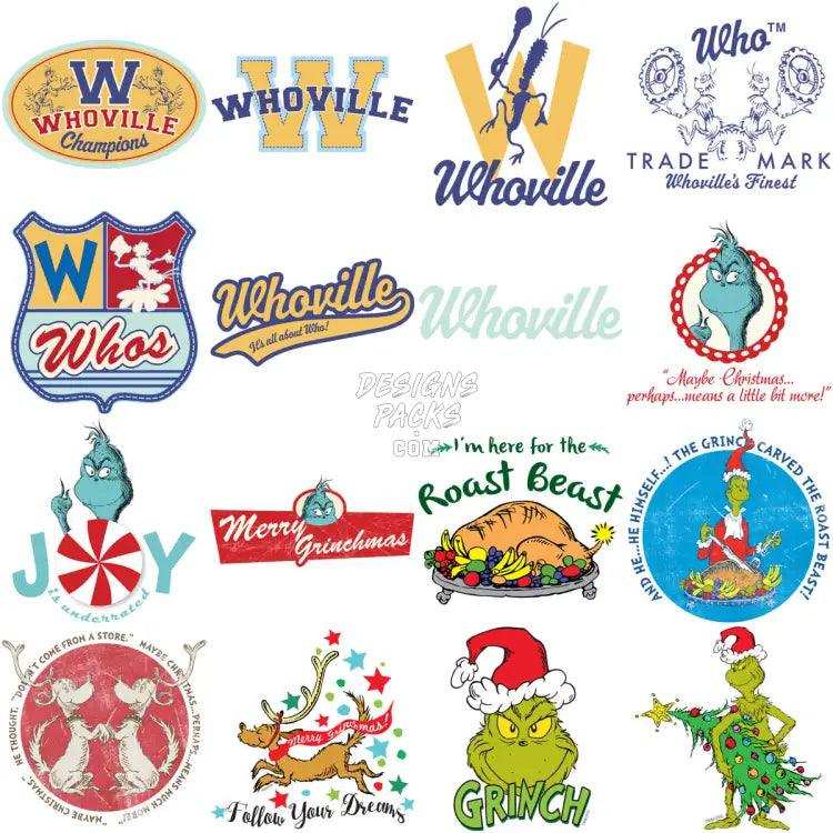 99 Grinch Cartoon Christmas Designs Bundle Png