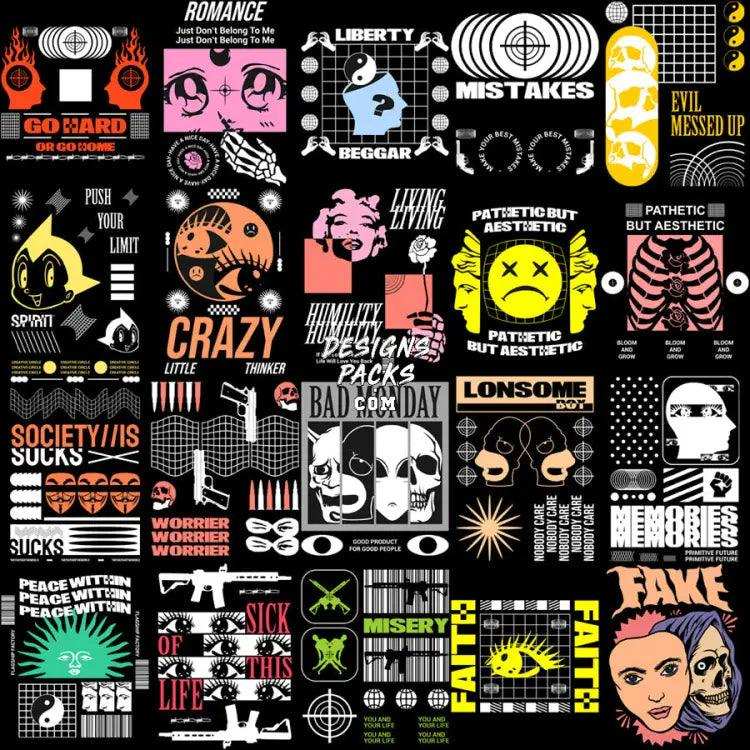 99 Mixed Streetwear Designs Bundle Png Svg Eps