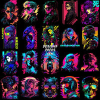 Load image into Gallery viewer, 99 Neo Retro Future Streetwear Designs Bundle Png + Eps
