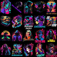 Load image into Gallery viewer, 99 Neo Retro Future Streetwear Designs Bundle Png + Eps

