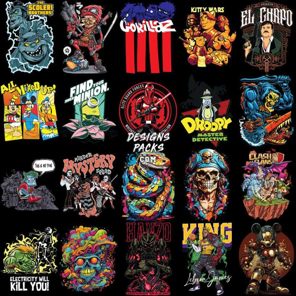 99 Pop Culture Mixed Designs Bundle Png