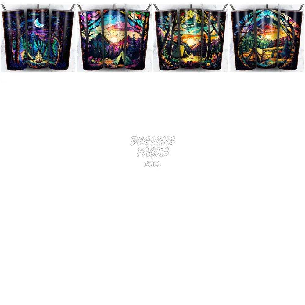 99 Stained Glass Camping Tumbler Wrap Bundle Jpg