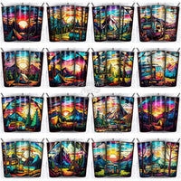 Load image into Gallery viewer, 99 Stained Glass Camping Tumbler Wrap Bundle Jpg
